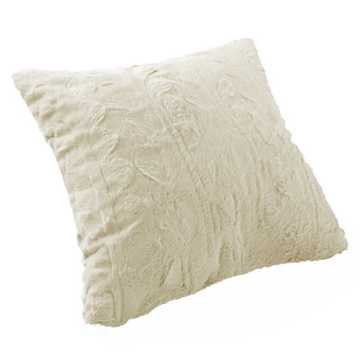Trule Epps Faux Fur Decorative Pillow Faux Fur Pillow Cover Off White faux